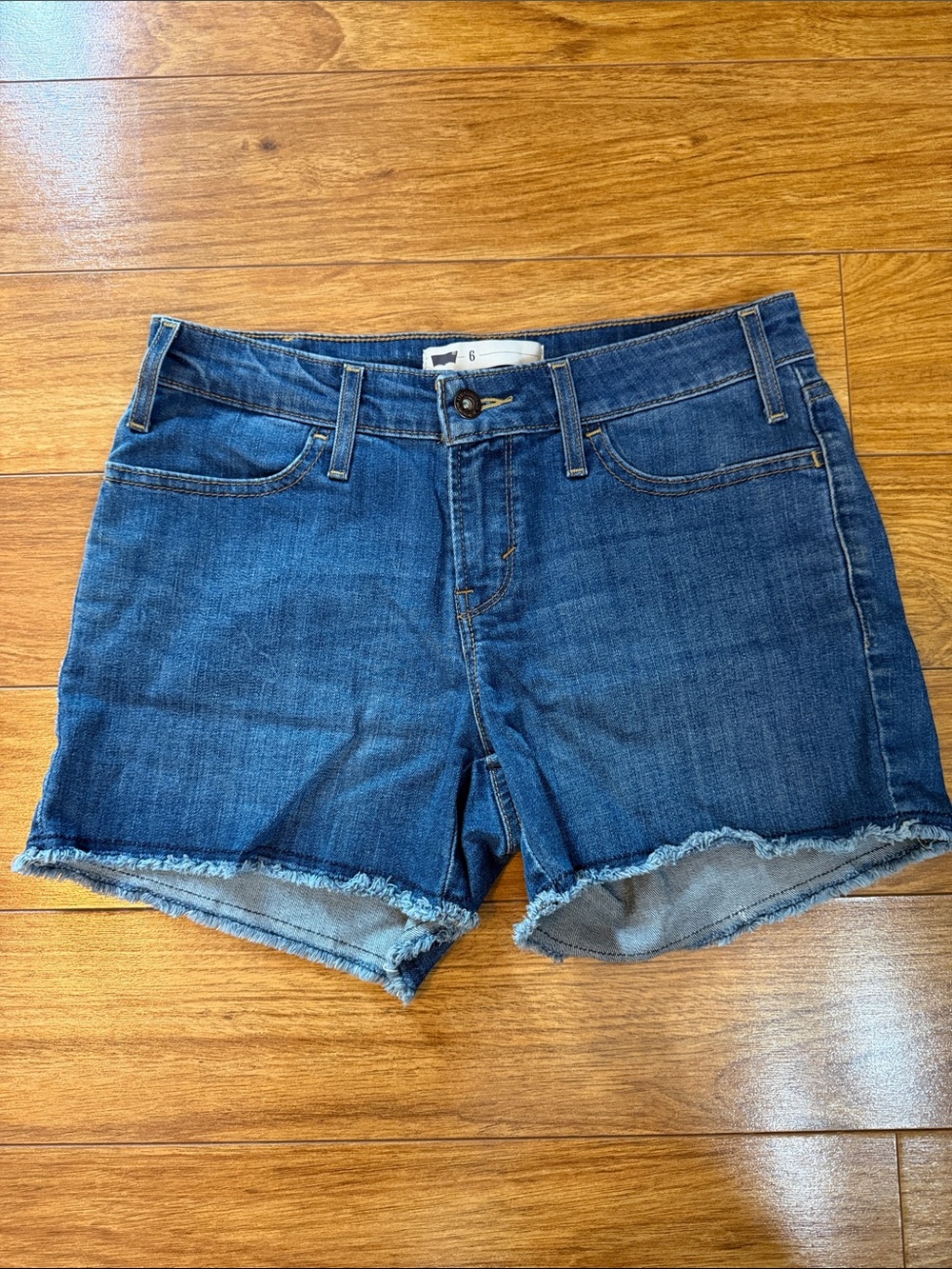 Women's Levi Dark Blue Denim Cutoff Shorts